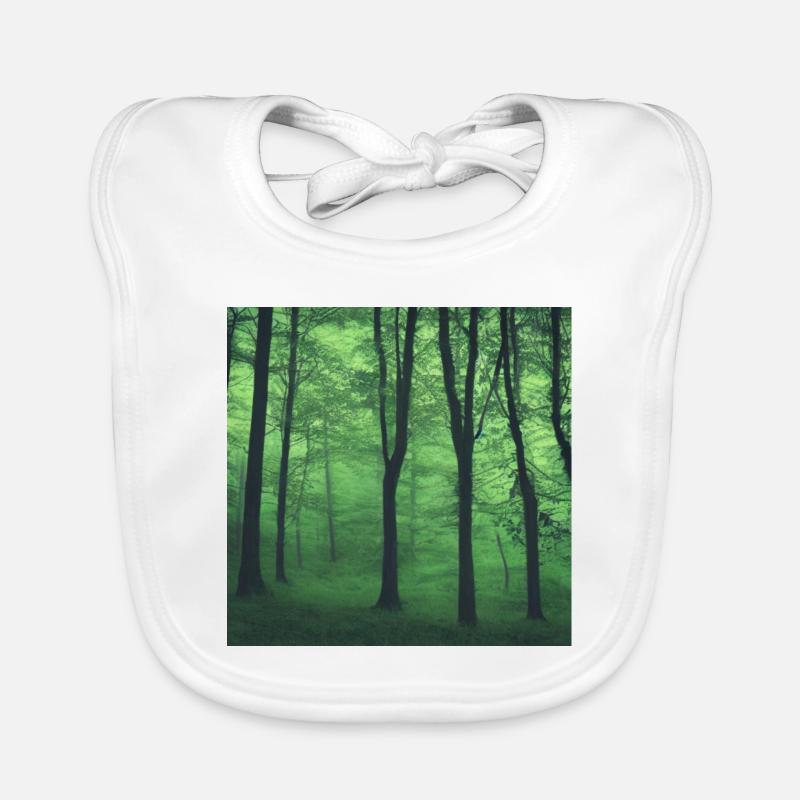Mystical green forest Organic Baby Bibs