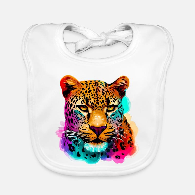 Leopard - Baby Bio-Lätzchen - Weiß