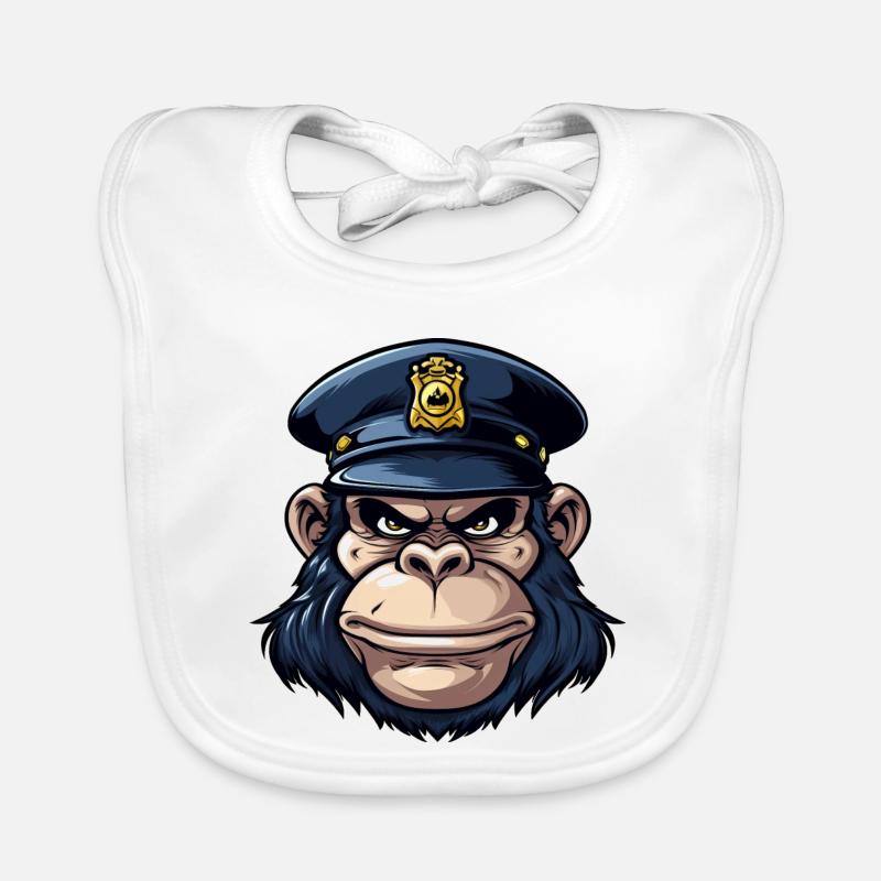 Singe Policier Bavoir bio Bébé
