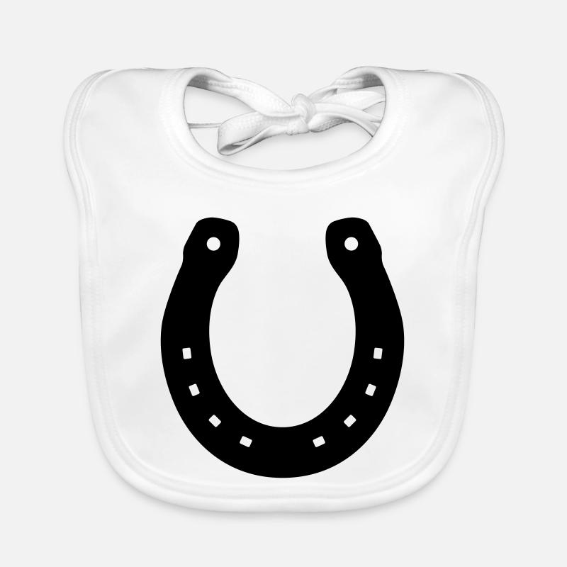 Fer à cheval Cheval Bonne Chance Symbole Couleur de surface Bavoir bio Bébé