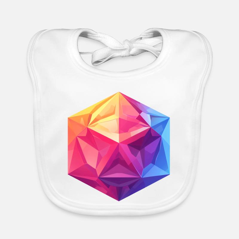 Cube Géométrique D20 – Design RPG coloré Bavoir bio Bébé