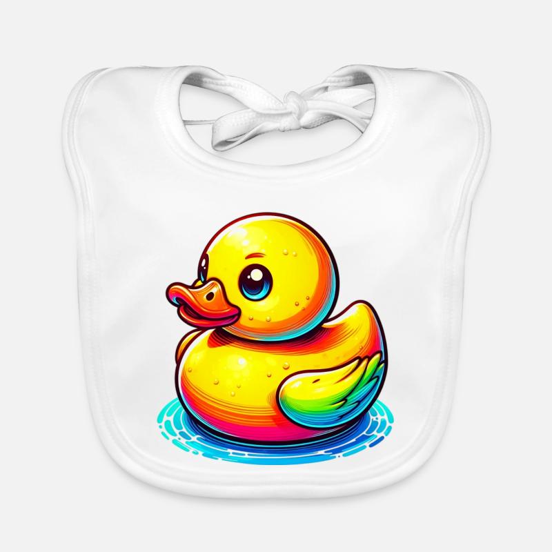 Caneton Canard Canard - Bavoir bio Bébé - blanc