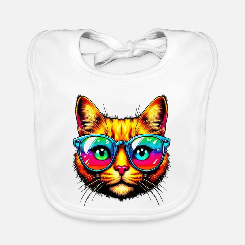 Chat avec des lunettes de soleil Bavoir bio Bébé