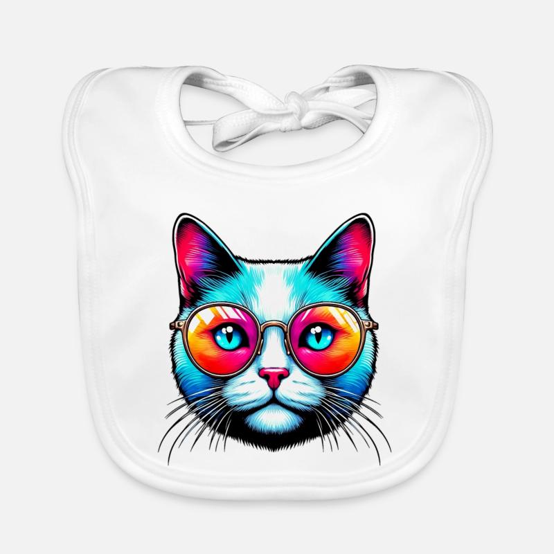 Kater mit Sonnenbrille Baby Bio-Lätzchen