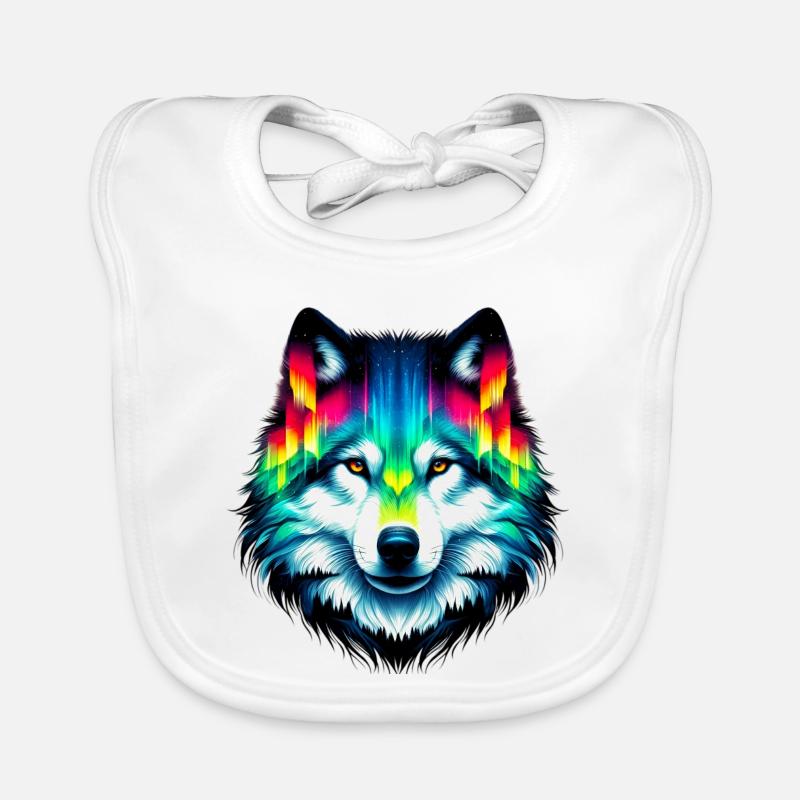 Wolf - Baby Bio-Lätzchen - Weiß