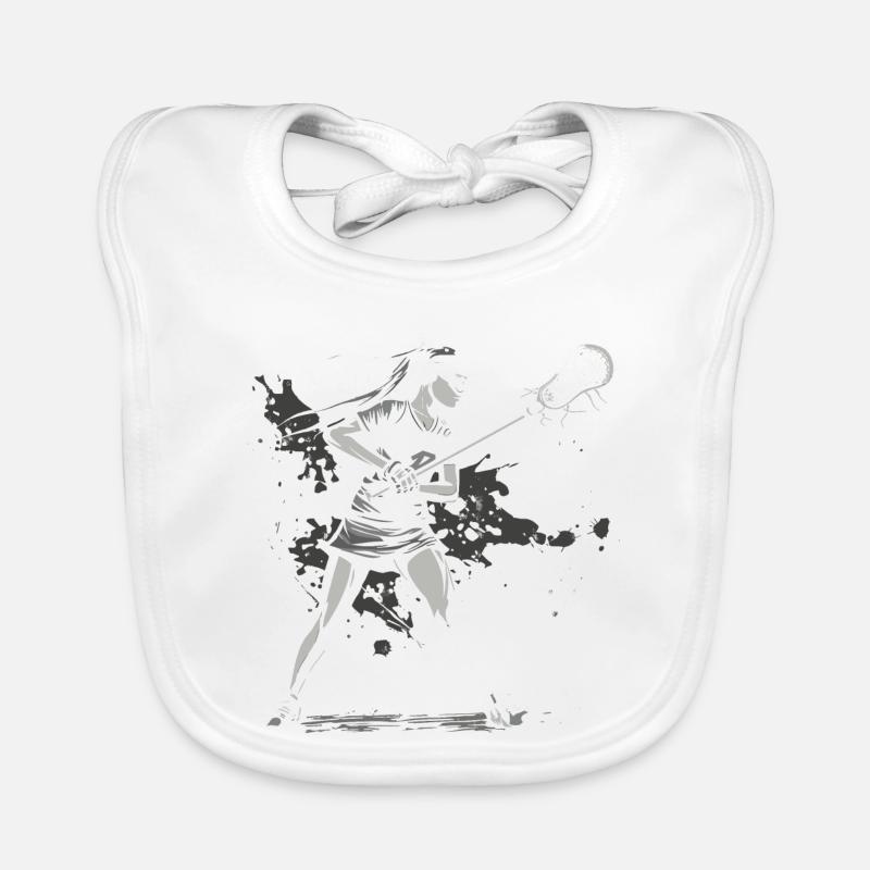 Lacrosse Player Organic Baby Bibs