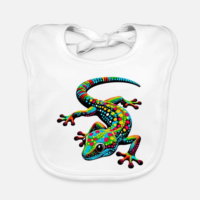 Gecko - Baby Bio-Lätzchen - Weiß