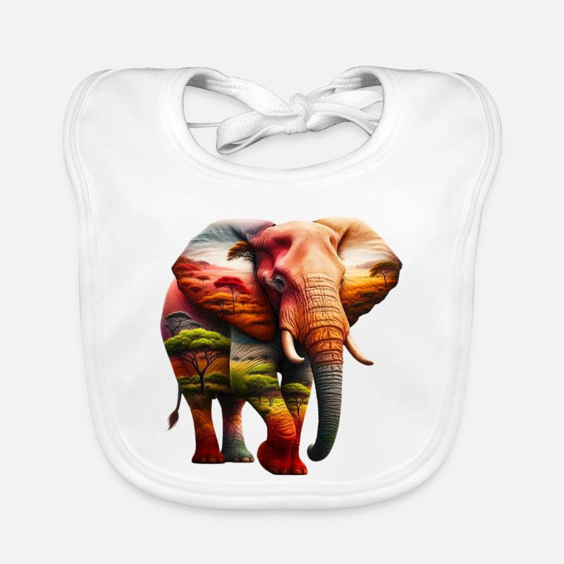 Éléphant Bavoir bio Bébé