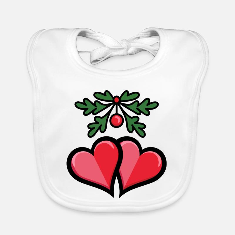 Coeurs de gui romantiques Bavoir bio Bébé