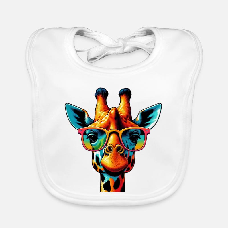 Giraffe - Baby Bio-Lätzchen - Weiß