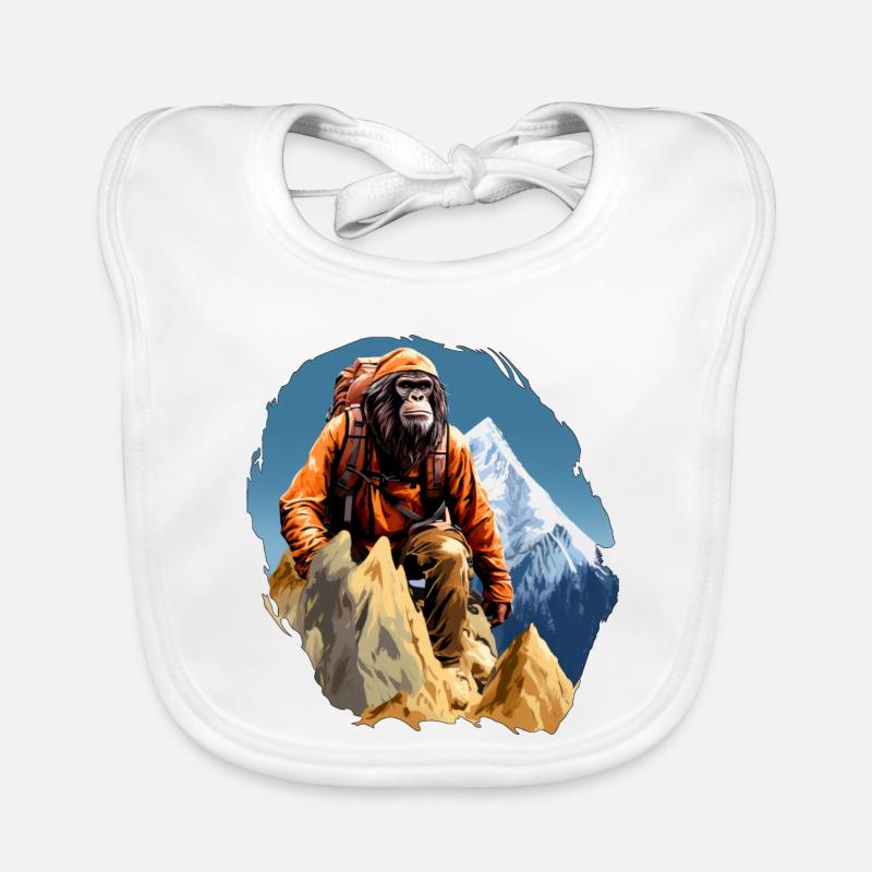 Monkey Mountaineer / Hiking Monkey Organic Baby Bibs