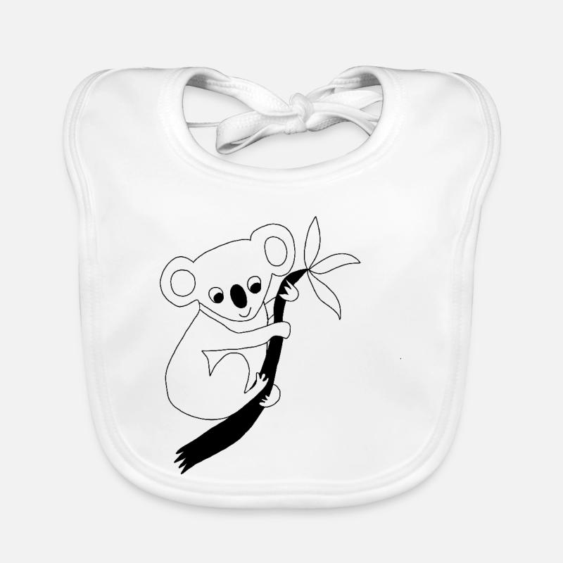 Koala - Grafik in schwarz-weiss Baby Bio-Lätzchen