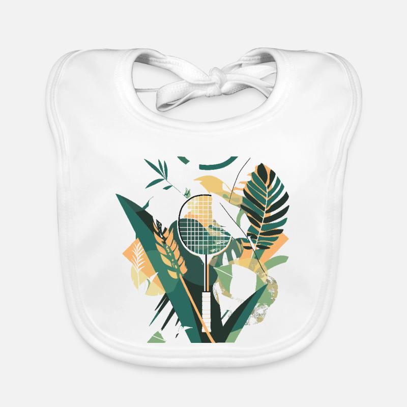 Badminton Racket Artwork Organic Baby Bibs