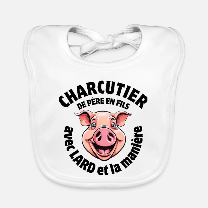 boucher, boucherie, je suis bouche Bavoir bio Bébé
