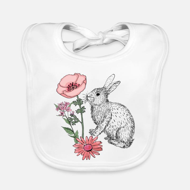 Lapin de Pâques Joyeuses Pâques Bavoir bio Bébé