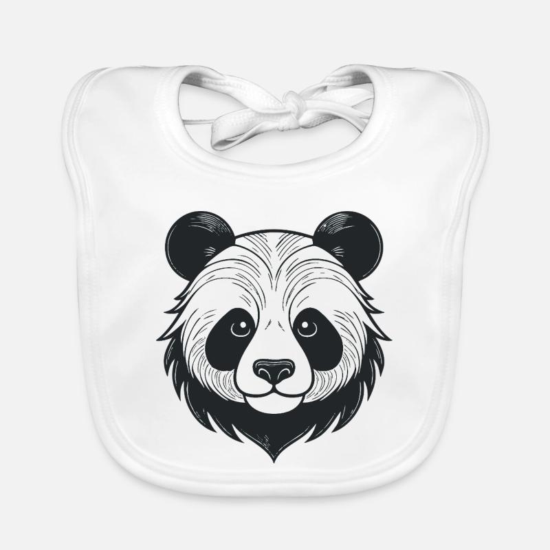 Illustration de panda avec une expression ludique Bavoir bio Bébé