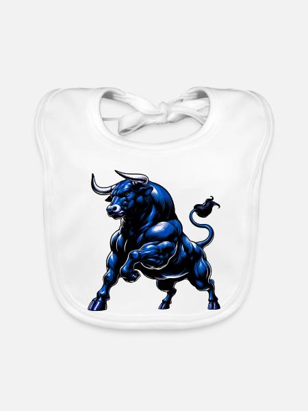 Bull - Organic Baby Bibs - white - Front