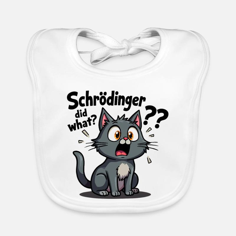 Le chat de Schrödinger - le cauchemar des chats mignons - Bavoir bio Bébé - blanc