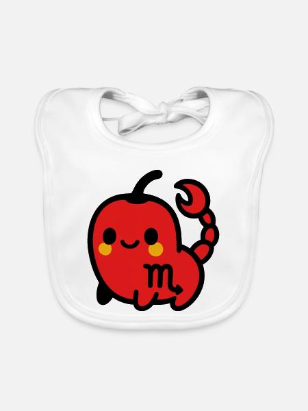 Sweet Chili Scorpion - Organic Baby Bibs - white