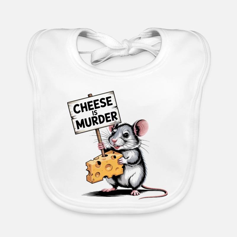 Cheese Is Murder Mouse Organic Baby Bibs