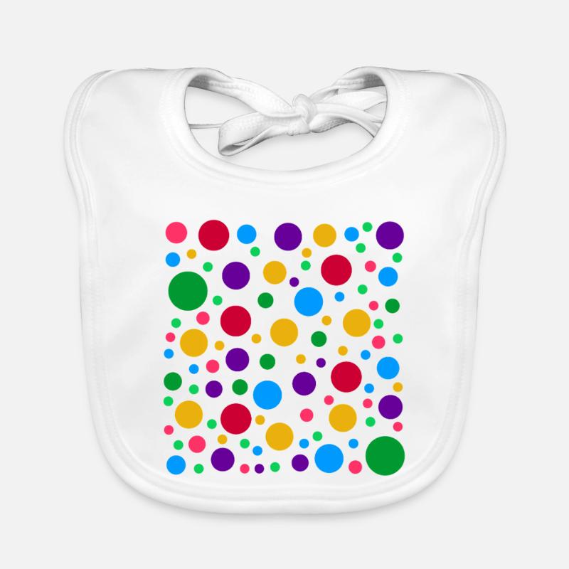 Colourful Polka Dot Pattern – Bright Spotty Dotted Organic Baby Bibs