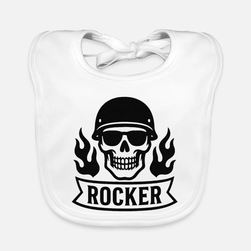 Flammes Crâne Rocker Bavoir bio Bébé
