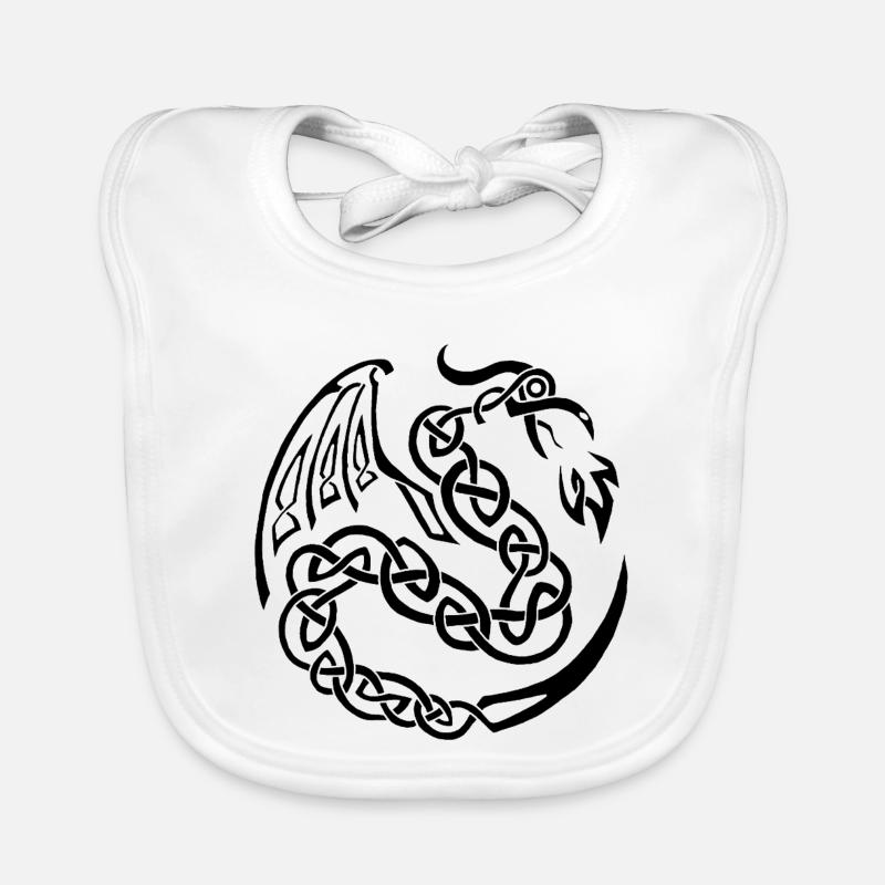 Dragon celte noir Bavoir bio Bébé