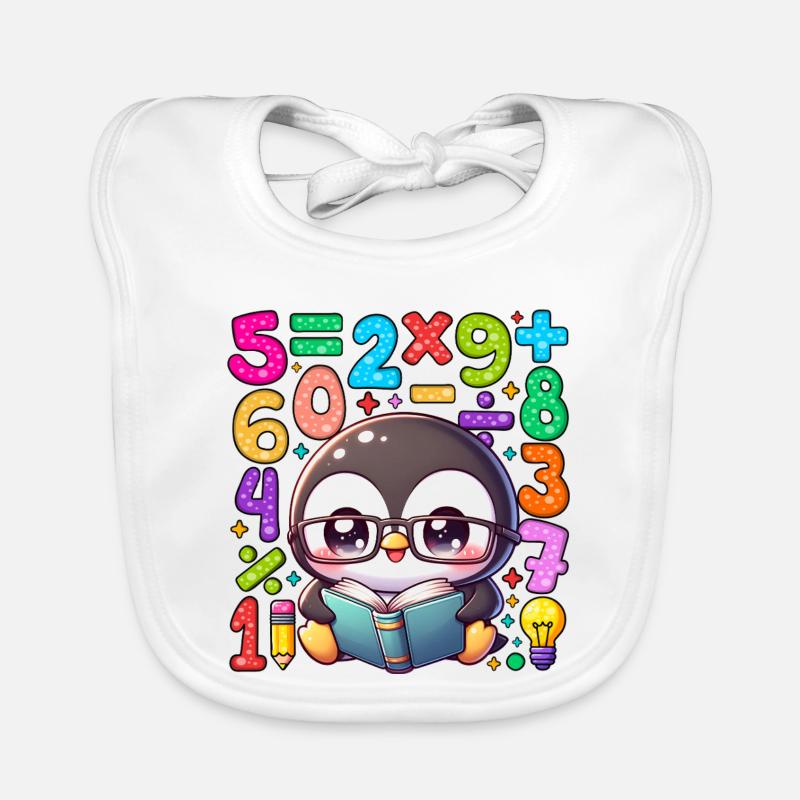Number Day Penguin Reading Numbers Organic Baby Bibs