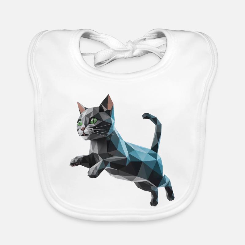 Chaton - Cool Low Poly Logo Bavoir bio Bébé