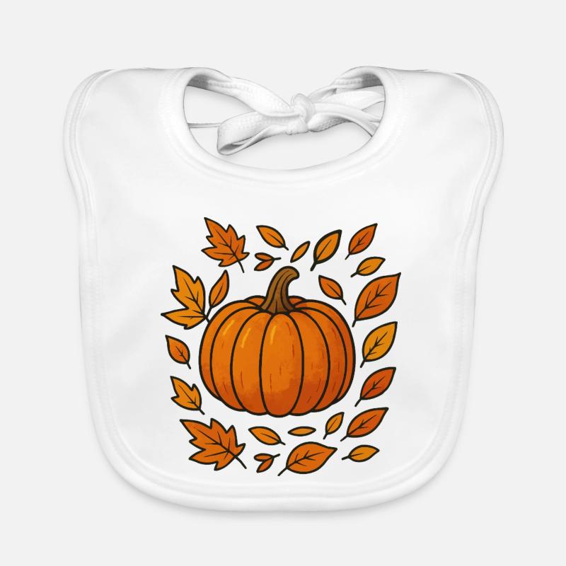 Herbstlicher Kürbiskranz Baby Bio-Lätzchen