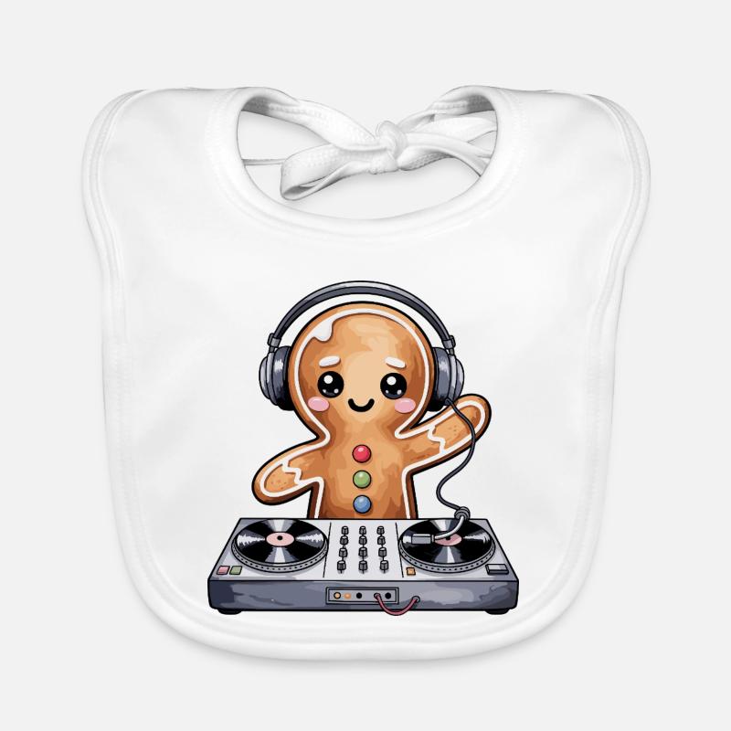 KeksDJ mit Kopfhörer Baby Bio-Lätzchen