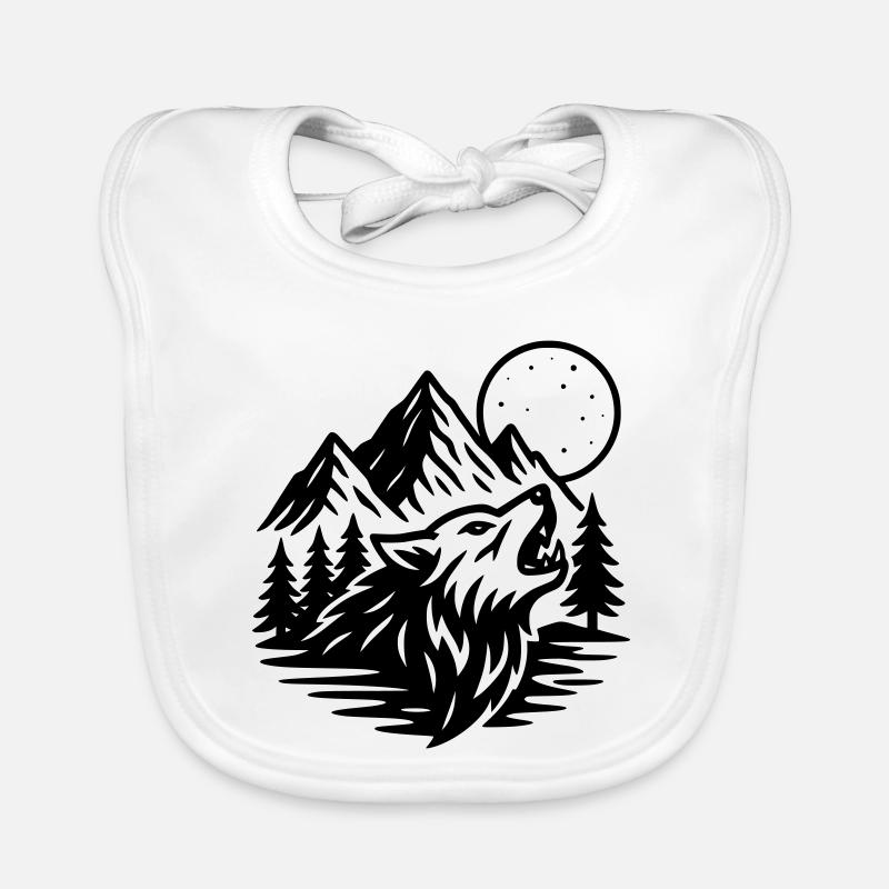 Full Moon Wolf Organic Baby Bibs