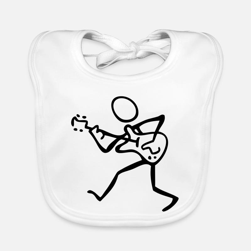 guitariste - Bavoir bio Bébé - blanc