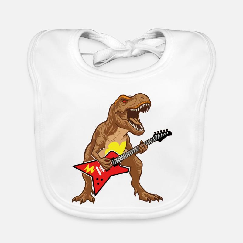 T-Rex rockt mit Flying V Baby Bio-Lätzchen