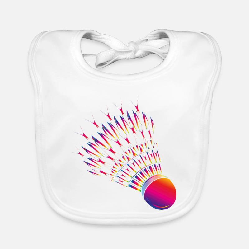 Badminton coloré – motif de badminton dynamique Bavoir bio Bébé