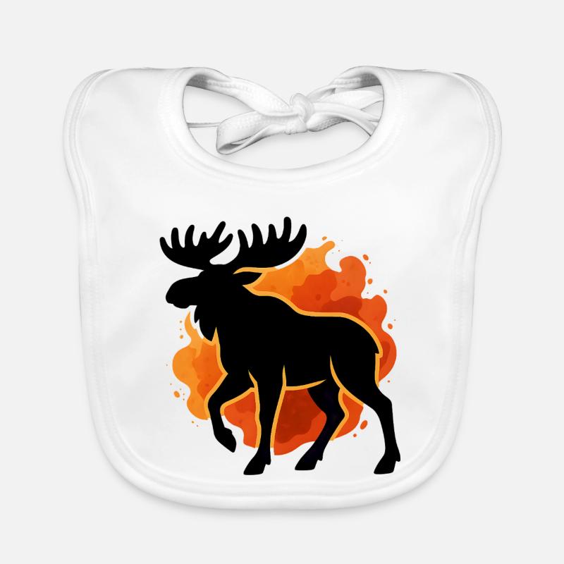 Flammende Elch-Silhouette Baby Bio-Lätzchen