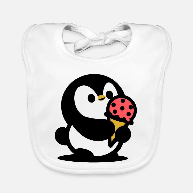Kleiner Pinguin mit Eis Baby Bio-Lätzchen