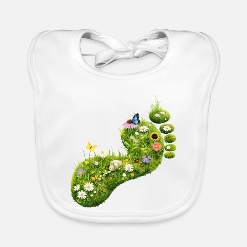 Empreinte verte des fleurs et de la nature Bavoir bio Bébé