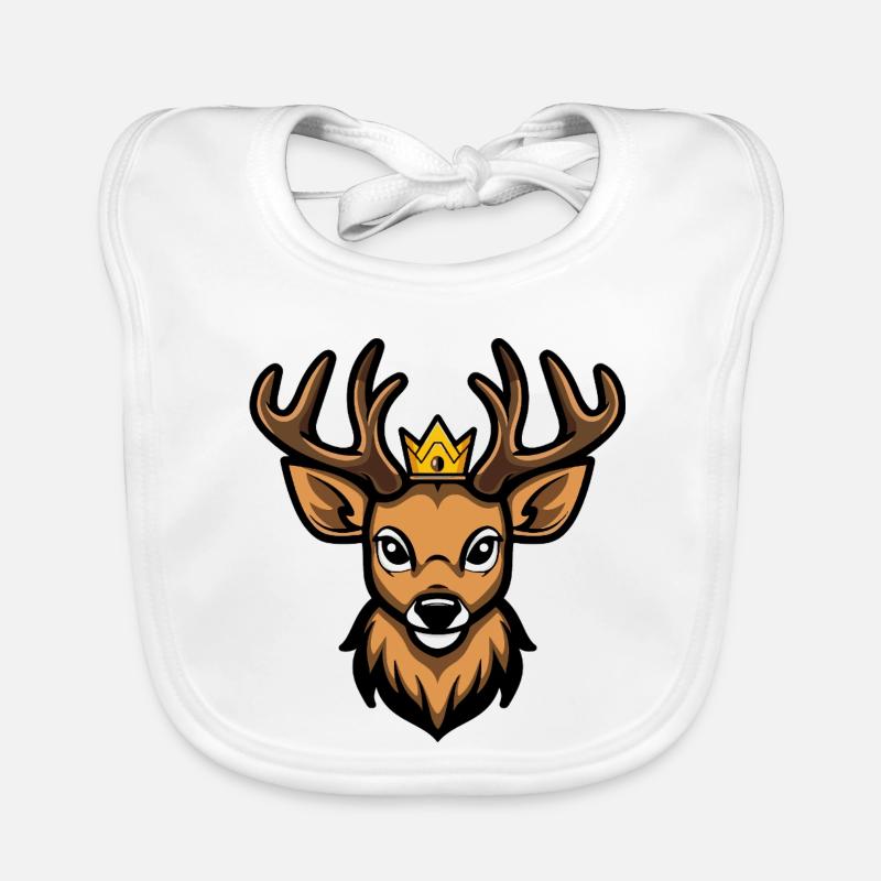 Deer Head Crown Organic Baby Bibs