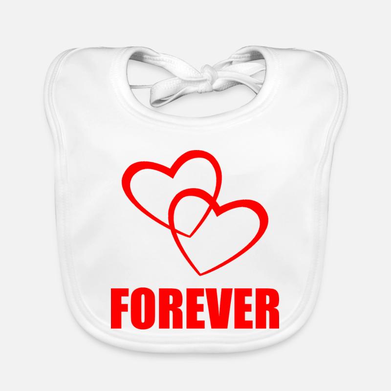 FOREVER – Heart Design for Couples & True Love Organic Baby Bibs