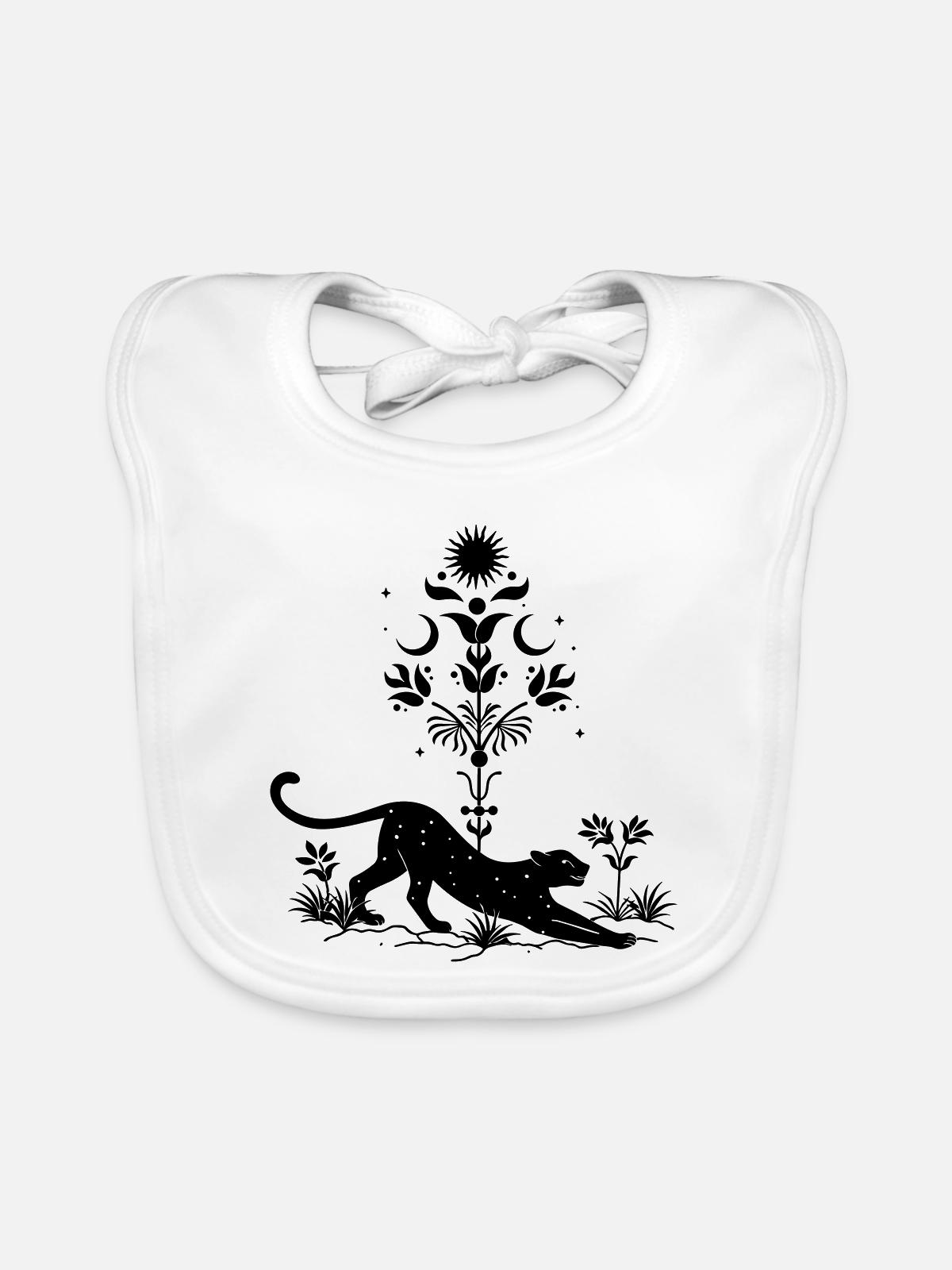 Cosmic Leopard Boho - Baby Bio-Lätzchen - Weiß - Vorne