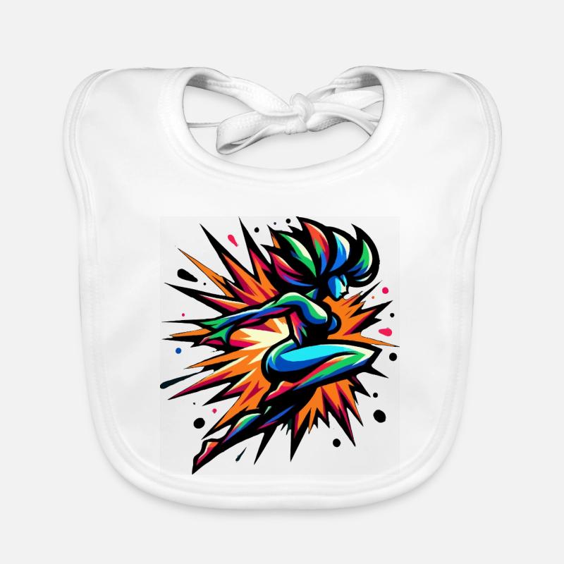 Colorful Neon Sprinter Organic Baby Bibs
