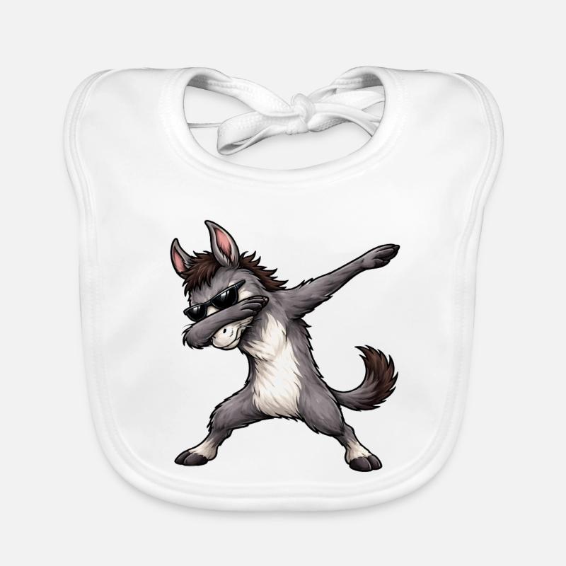 Dabbing Esel Baby Bio-Lätzchen