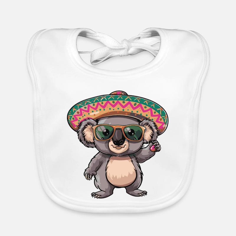 Koala Comic Lustig Sombrero Baby Bio-Lätzchen