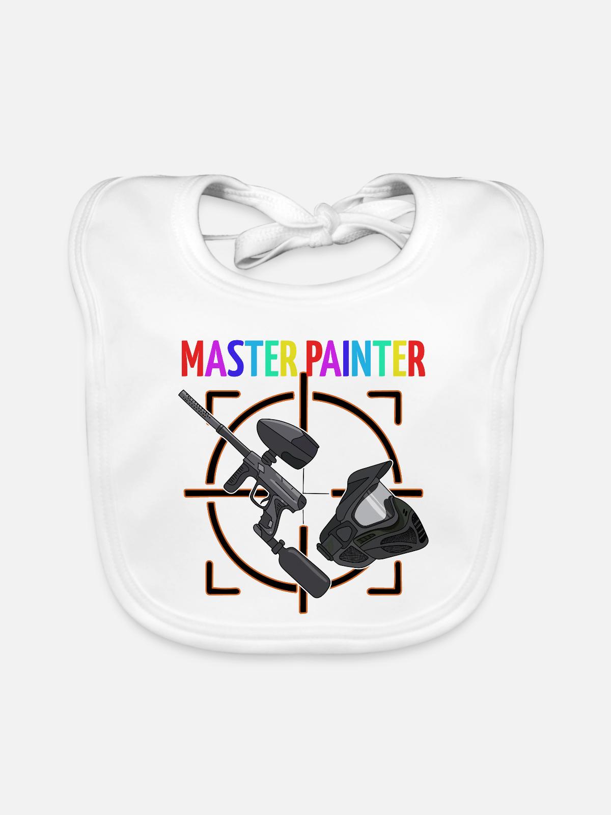 Paintball: Master Painter - Baby Bio-Lätzchen - Weiß - Vorne