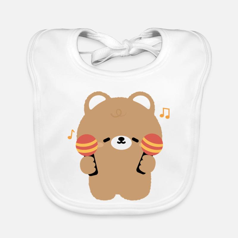 Bear Maraca Beat Organic Baby Bibs