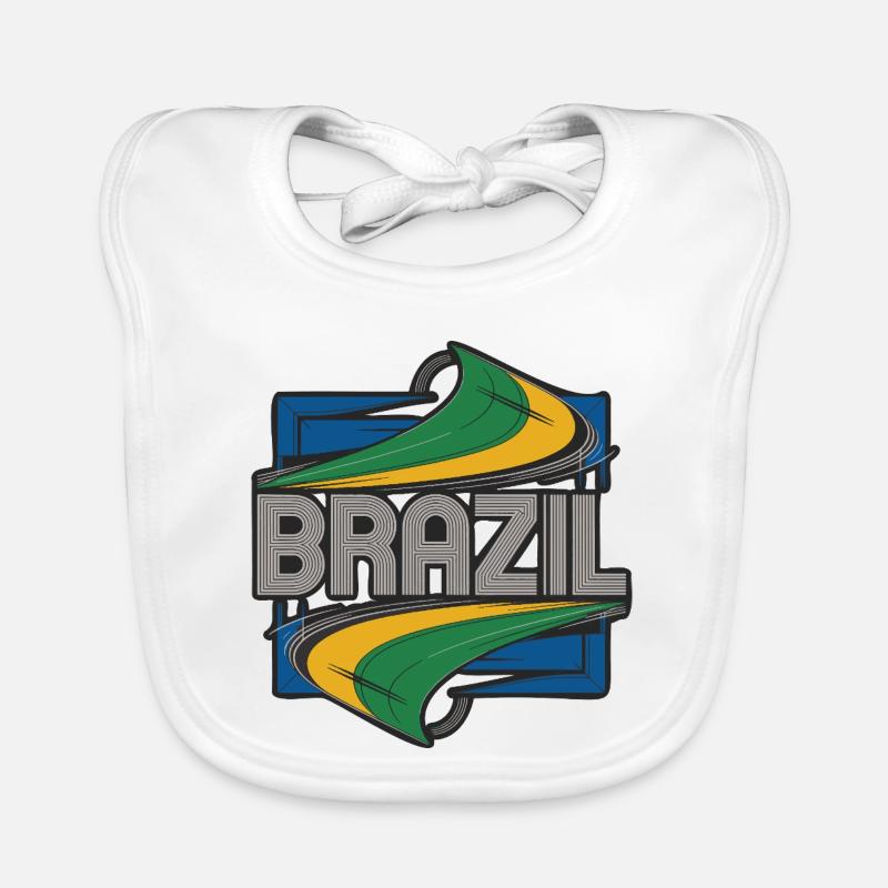Brésil - Bavoir bio Bébé - blanc