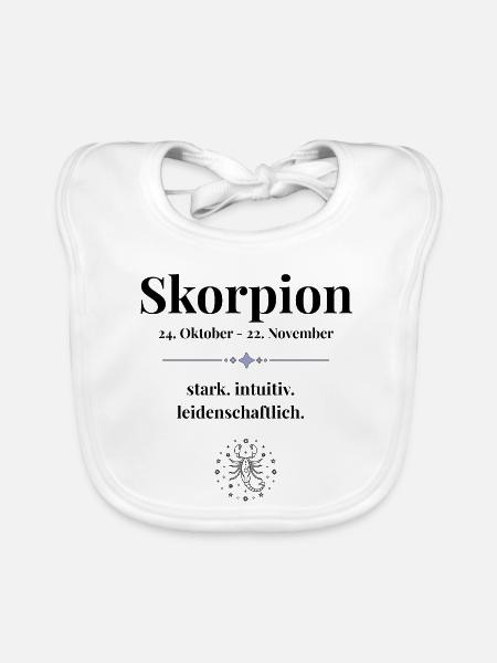 Sternzeichen Skorpion - Baby Bio-Lätzchen - Weiß