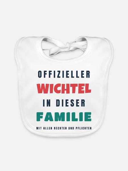 Offizieller Wichtel in dieser Familie - Advent - Baby Bio-Lätzchen - Weiß