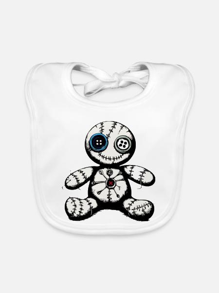 Voodoo Puppe  - Baby Bio-Lätzchen - Weiß - Vorne